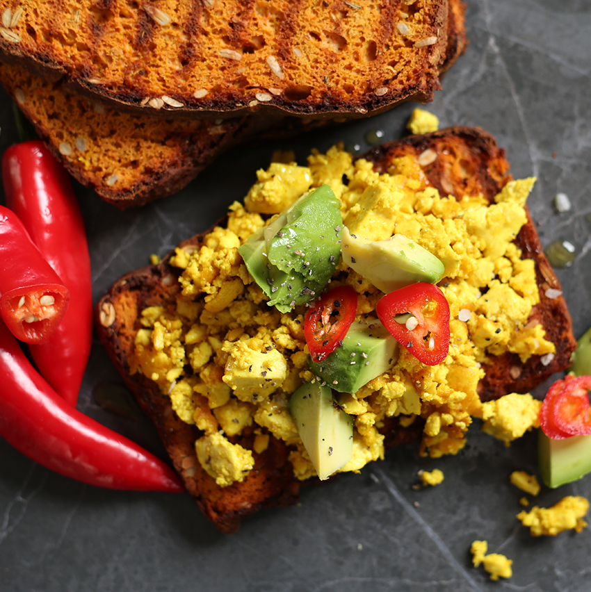 Tofu scramble on Vegbred Toast